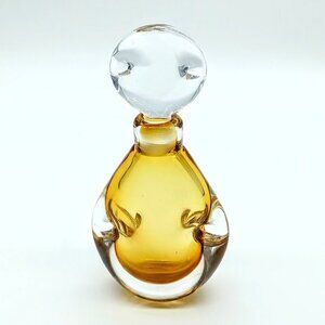 Silvestri Handcrafted Amber Glass Vintage Perfume Bottle